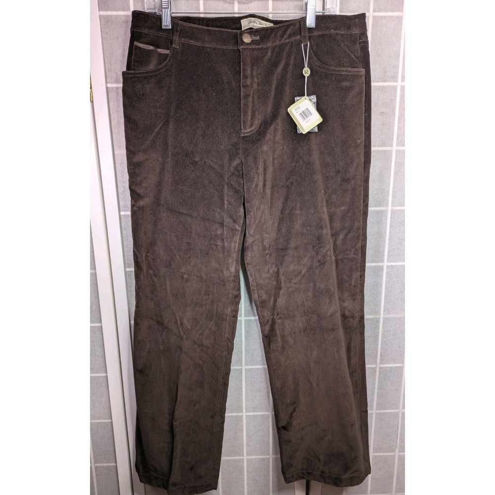 Bobby Jones Women's 14 Pants NWT $295 Brown Suede 100% Cotton Vintage Soft